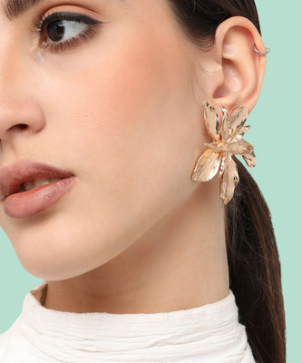 SOHI Gold Plated Designer Stone Casual Stud For Women Alloy Stud Earring