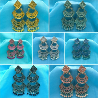 AMONROO Combo Multicolor Earrings for women, Any Color Set of 7 earrings , jhumkies Alloy Jhumki Earring, Earring Set