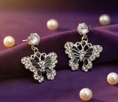 Priya International Butterfly earring Alloy Drops & Danglers