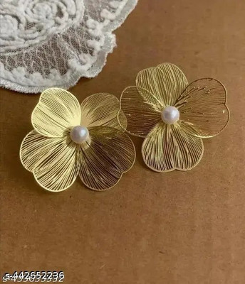 neze NZ 16 Trendy Korean Net Parl Flower Earrings & Studs Alloy Clip-on Earring