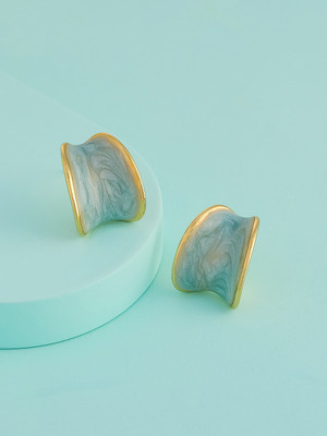 Kushal's Fashion Jewellery Mint Gold-Plated Party Zircon Trendy Studs Zircon Copper Stud Earring
