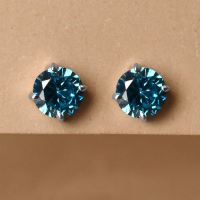 CLARA Sky Blue Studs Cubic Zirconia Sterling Silver Stud Earring