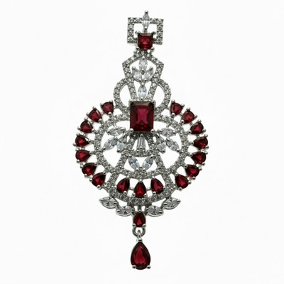 queenora ER-DG-RD-57 Ruby Alloy Stud Earring