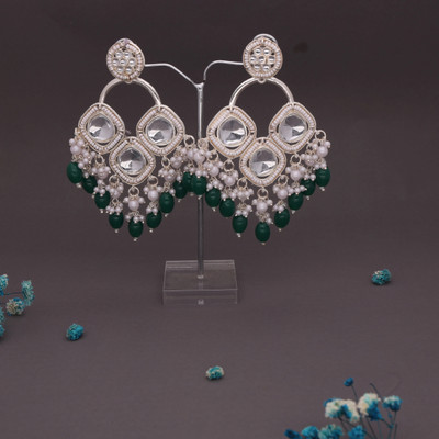 Meira Jewellery Pack of 1 Gold Earring for Women & Girls heavy earrings for wedding Pearl, Diamond Brass Drops & Danglers