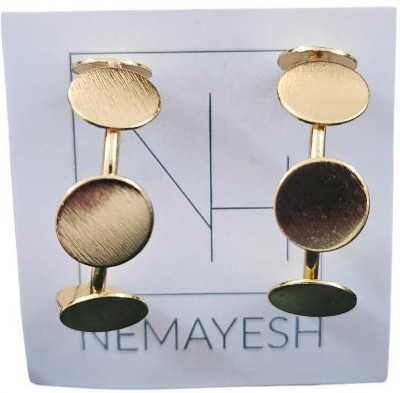 Nemayesh Melora Moon Hoops Mother of Pearl Brass Hoop Earring