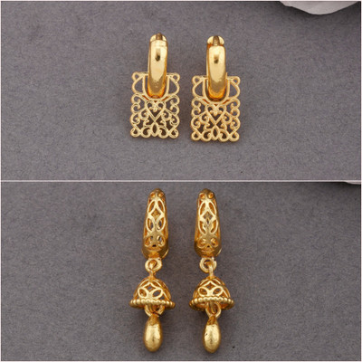 Weroxa Combo of 2 Brass Huggie Earring