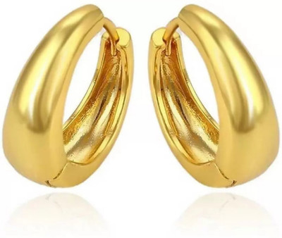 Shashank Soul MENS & WOMENS Jewellery Valentine Golden Kaju Bali Hoops earrings for men Cubic Zirconia Brass Plug Earring