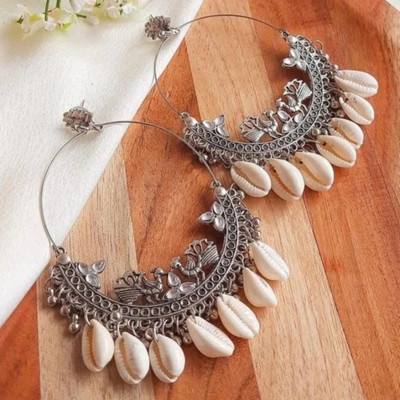 Ruvisha New trendy and stylish fashionable whitebeeds earring Brass, Alloy Stud Earring, Drops & Danglers, Jhumki Earring
