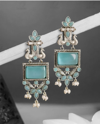 Vigilantee Jewels Lightweight Modern Western Premium Oxidised Trendy Earrings alloy Beads, Pearl Alloy Earring Set, Drops & Danglers, Chandbali Earring, Plug Earring