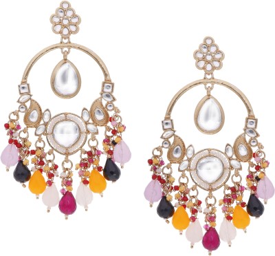 Vedda Pack of 1 Gold Drop & Danglers Earring for Women & Girls Diamond Brass Drops & Danglers