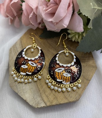 Fashion Theme Traditional Jhumka Brown Earrings For Women & Girls Pearl, Beads Brass Earring Set, Chandbali Earring, Jhumki Earring