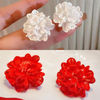 The Glitz Gallery Trendy Flower Stud Earrings for Women | Stylish Earrings for Girls Combo Set Plastic Huggie Earring