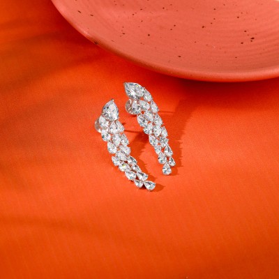 GIVA 925 Silver Elara Statement Earrings for Women Zircon Sterling Silver Drops & Danglers
