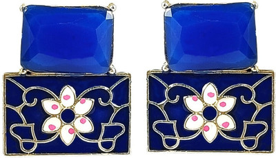 alysa Shine Stone Bling Contemporary With High Quality Meena Work Stud Earring Alloy Stud Earring