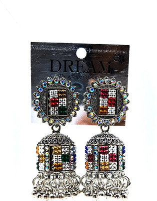 REQUANCE Traditional Afghani Oxidized Earrings Metal Jhumki Earring