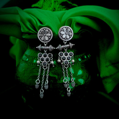 Gem O Sparkle Fashion Enameled And Unique Drop And Dangler Stylish Chain Earring Brass Drops & Danglers