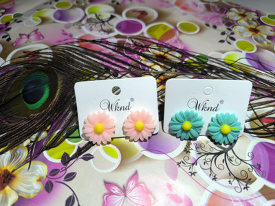 SKS JI COLLECTIONS Beautiful Sunflower Earrings and Studs (Pair of Any 2) Plastic Stud Earring