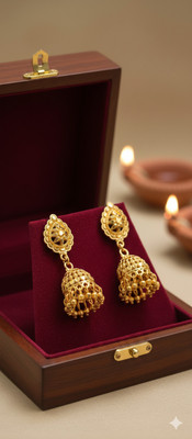 vm jwelry Stylish Gold Plated Jhumkas for Women - Ethnic Look Earrings Beads Alloy Jhumki Earring