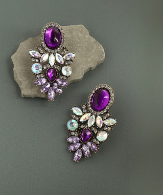 SOHI Shimmering Rhinestone Statement Dangles Alloy Drops & Danglers