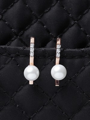 CLARA Rose Pearl, Cubic Zirconia Sterling Silver Stud Earring