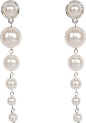 COSMO DUST JEWELLERY WITH DEVICE Silver Plated 1 Pair Pearl Acrylic Stud Earring