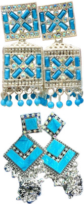 Hernger traders Earring-Box-008_01 & K3_Aqua_06 Cubic Zirconia Alloy Earring Set
