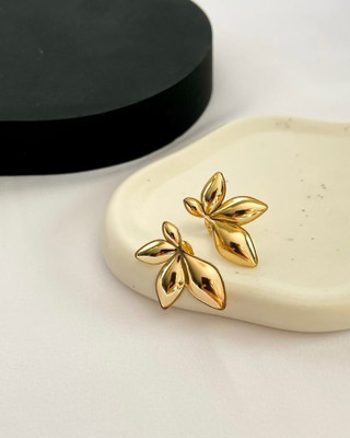 THEDOLLSTORE THE DOLL STORE ANTI-TARNISH HALF FLOWER EARRING Stainless Steel Stud Earring