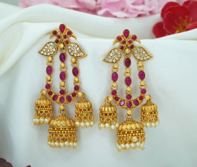 DC JHUMKI 127 RUBY Alloy Huggie Earring