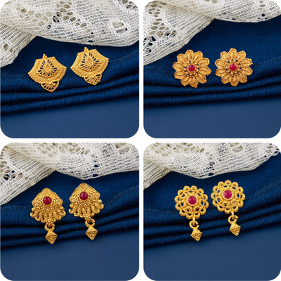 TheSanga bestseller Combo of 4 Traditional Brass Earring Set