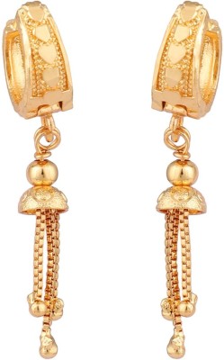 Styylo Jewels Decent Look Gold Plated Tasselled Lightweight Hoop Earrings_SJ Brass Hoop Earring
