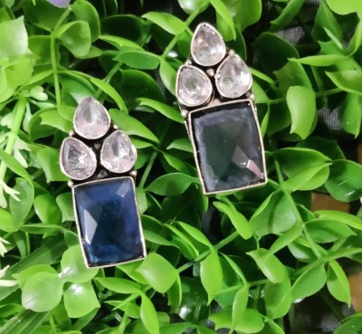 Sanwariya Jewels Oxidised premium Trendy Festive Gift Earrings German Silver Plug Earring