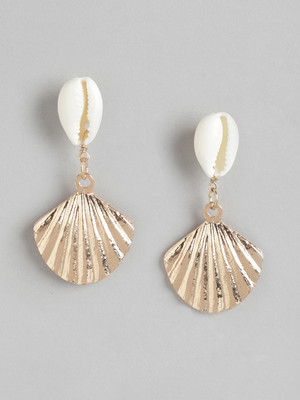 RICHEERA Rose Gold-Plated Quirky Artificial Beads Drop Earrings Metal Drops & Danglers