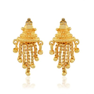 Dzinetrendz Brass Goldplated Light weight south india design Stud earrings for Women Brass Stud Earring