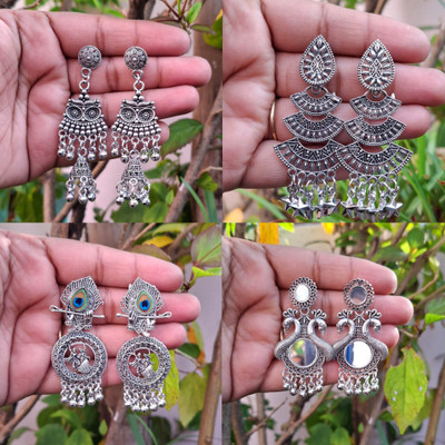 Jhumka Street Jhumki Earrings for girls and woman's combo Pack of 4 Alloy Jhumki Earring