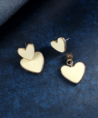 SOHI Women's The Cora Drop Earrings - Ivory White Alloy Drops & Danglers