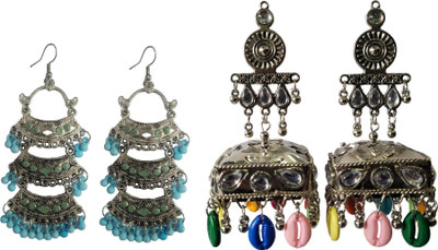 OKU Combo Earring for Women hoop and Dangles Party & Daily wear Alloy Chandbali Earring