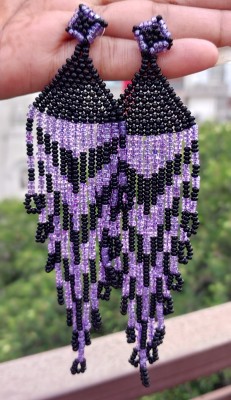 GLAMIFIED PURPLE BEADS EARRING Glass Plug Earring