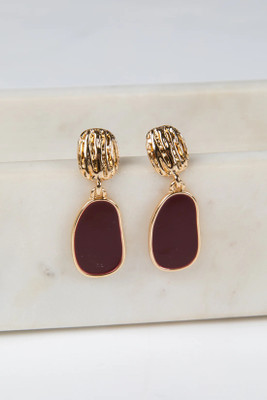 La Nihayata RED MARBLE EFFECT Alloy Drops & Danglers