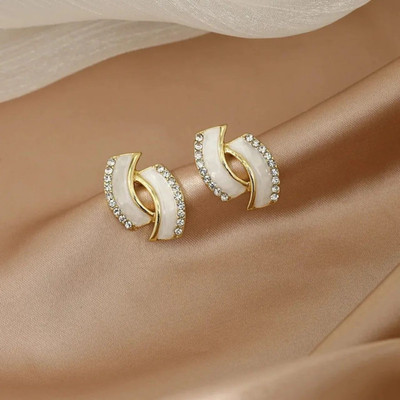 tbh Earrings For Women Gold Tone Crystal Alloy Stud Earring