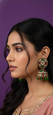 Mr Fashion Saahi jhumka Metal, Stone, Alloy, Brass Drops & Danglers, Stud Earring, Hoop Earring, Plug Earring, Jhumki Earring, Cuff Earring