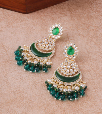 SATRANGI JEWEL SATRANGI JEWEL KUNDAN CRYSTAL CHANDELIER EARRING Crystal Alloy Chandbali Earring