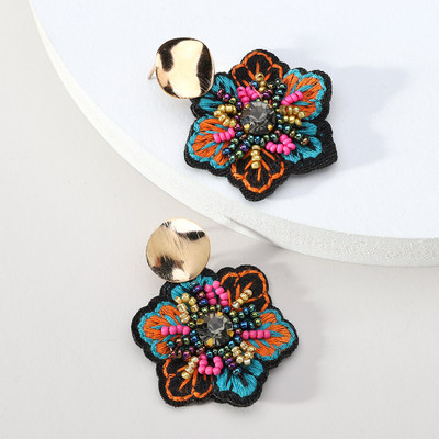 Dhrti Bling Beaded Embroidered Design, Gold Stud, Turquoise and Pink Beads Alloy Stud Earring, Drops & Danglers, Earring Set