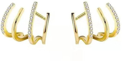 Sangam Divine Korean Earrings For Girlsand Women/Alloy Gold-Plated Studed Alloy Stud Earring