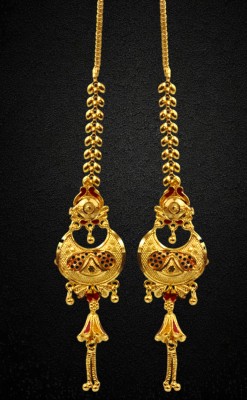 Z HOME Party wear Unique Design Heavy Jhumki Earring With Supporter Chain Copper Jhumki Earring