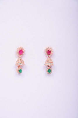 Namokriti Jhumka Earring Cubic Zirconia, Emerald, Ruby Alloy Jhumki Earring