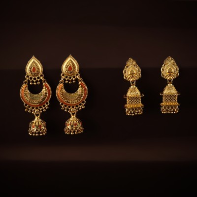Golden Diva Premium Quality Earring Set for Women & Girls Beads Brass Jhumki Earring, Drops & Danglers