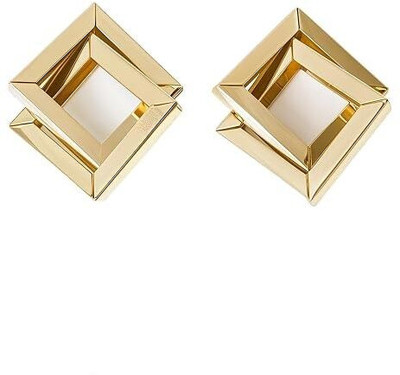Digital Comm Double Layer Square Rhombus Design Geometric Stylish Earring For Women/Girls Alloy Stud Earring