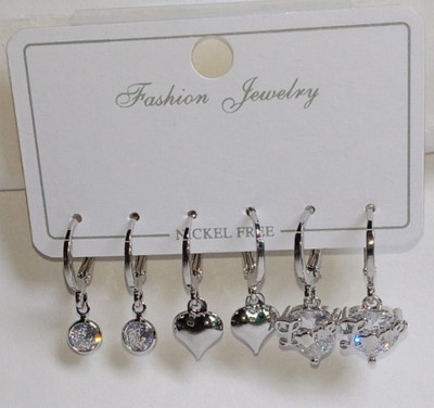 Rishab Traders silver Hoop Earring Metal Earring Set