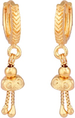 Styylo Jewels Decent Look Gold Plated Tasselled Lightweight Hoop Earrings_SJ Brass Hoop Earring