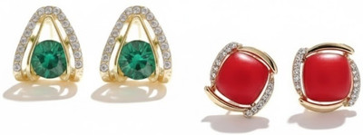 Sivaa Combo of Beautiful and Premium Fire & Forest Set ( Pack of 2 ) Alloy Stud Earring